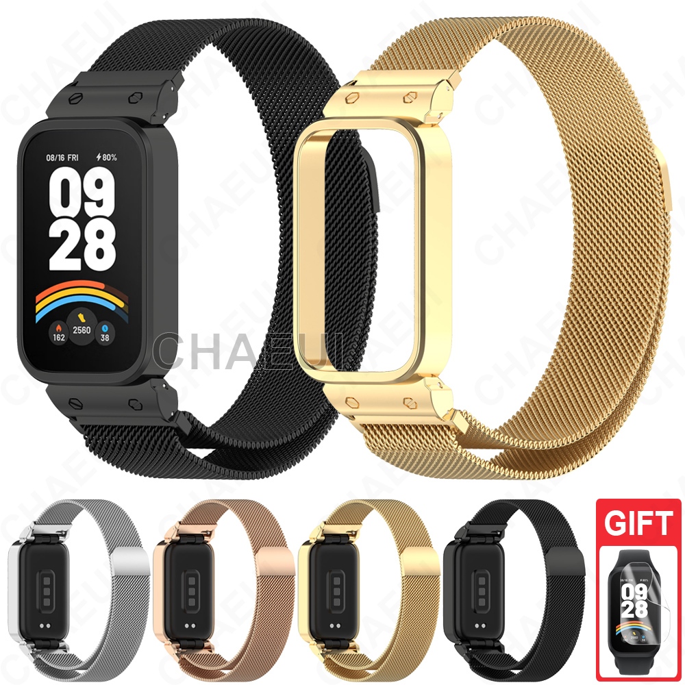สายโลหะสร้อยข้อมือเปลี่ยนสแตนเลสสําหรับ Redmi Smart Band 2 3 / Xiaomi Smart Band 8 9 Active