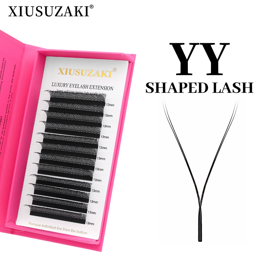 XIUSUZAKI YY Shape Lashes Extensions Double Triple Tips Eyelashes Extension Soft Premade Volume Fan Lashes Extension
