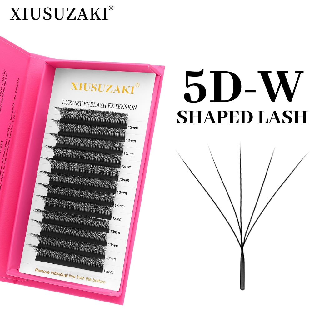 Xiusuzaki 5D W รูป Bloom อัตโนมัติดอก Premade แฟนขนตาธรรมชาติ Soft Light สูงขนตาส่วนบุคคล