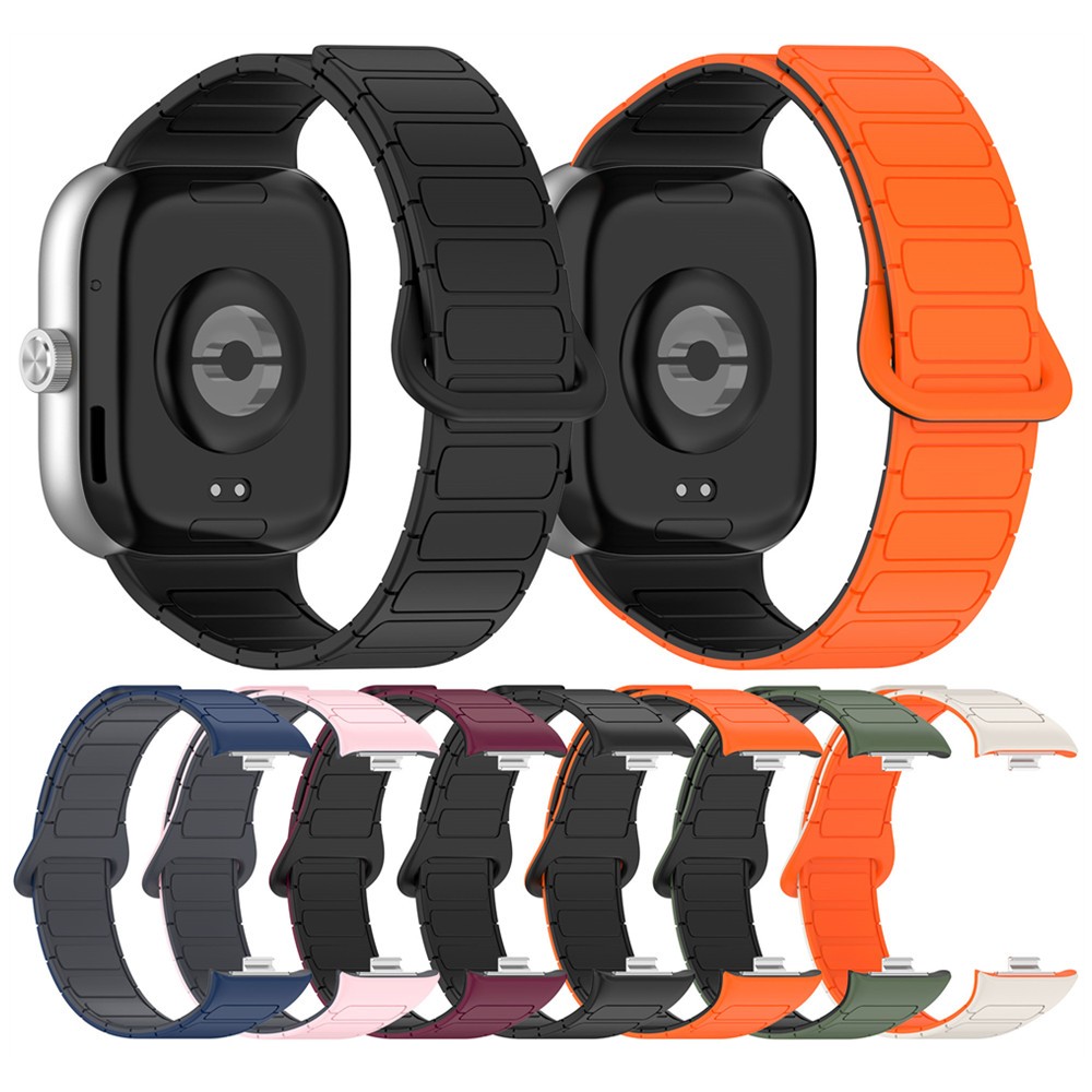 สายนาฬิกาซิลิโคนสําหรับ Redmi Watch 4 5 6/Xiaomi mi Band 8 Pro / 9 Pro สายนาฬิกาแม่เหล็กหัวเข็มขัดเปลี่ยน