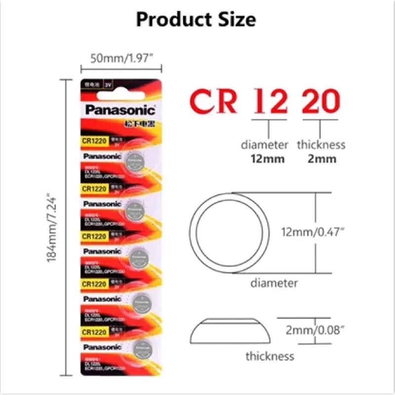 Panasonic Battery Lithium Coin CR 1620/16/1220/1632/2016/2025/2032, เหมาะสําหรับนาฬิกาปลุกรถยนต์กล้องนาฬิกาเครื่องชั่งน้ําหนักและอุปกรณ์ไฮเทคอื่นๆ