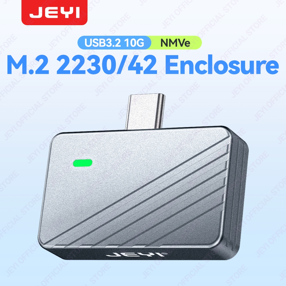 Jeyi 2230/2242 M.2 NVMe Direct-attach SSD Enclosure, USB 3.2 10Gbps ปลั๊กตรงอลูมิเนียม SSD Enclosure
