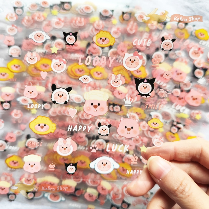 640ชิ้น การ์ตูน มินิ สติ๊กเกอร์ Kuromi Loopy Crayon Shinchan สติ๊กเกอร์ตกแต่ง DIY นักเรียนเล็กของขวัญ Mini Sticker