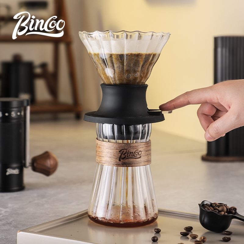 Bincoo กรองแก้วแบ่งปันกระถางมือเบียร์ถ้วยกรองกาแฟบ้านหยดกระถางกาแฟ 500ML