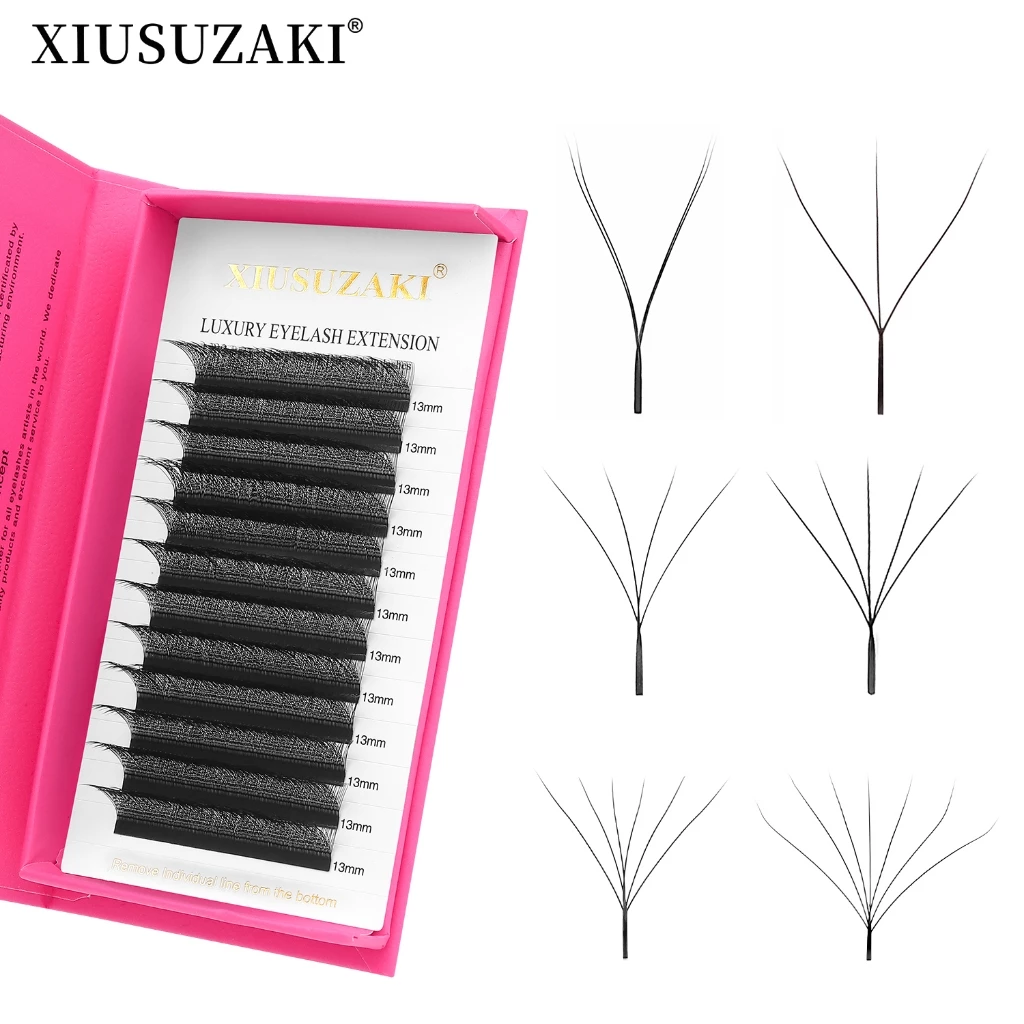 XIUSUZAKI W รูป Lash Extensions Bloom 2D 3D 4D 5D 6D 7D 8D Premade แฟนขนตานุ่ม YY แต่ละขนตาปลอม