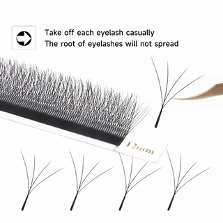 XIUSUZAKI W รูป Lash Extensions Bloom 2D 3D 4D 5D 6D 7D 8D Premade แฟนขนตานุ่ม YY แต่ละขนตาปลอม