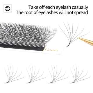 XIUSUZAKI W รูป Lash Extensions Bloom 2D 3D 4D 5D 6D 7D 8D Premade แฟนขนตานุ่ม YY แต่ละขนตาปลอม