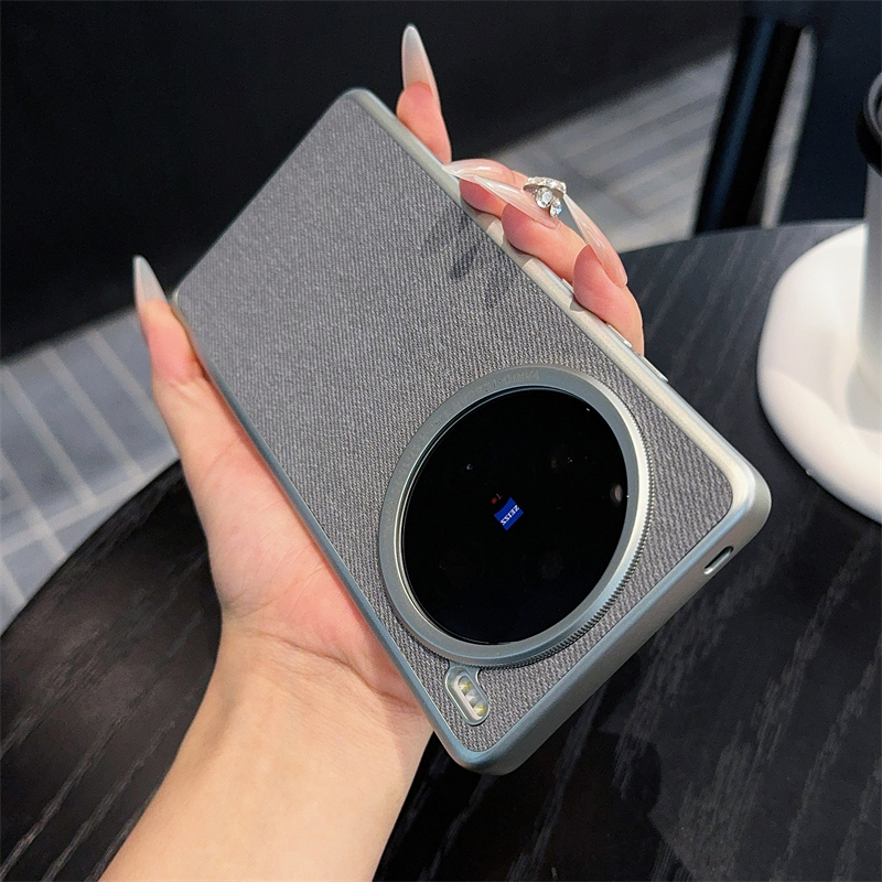 ผ้าลินินผ้าหนังสําหรับ Vivo X200 Pro Mini X100 Ultra X100S Pro ปลอกเลนส์โลหะ Hard Anti ลายนิ้วมือปกหลัง