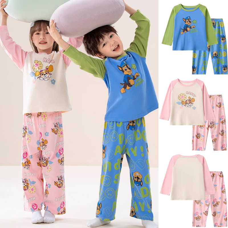 Paw Patrol ชุดนอนเด็ก ผ้าบางเบา ระบายอากาศดี แขนยาว สำหรับเด็กผู้ชาย/หญิง