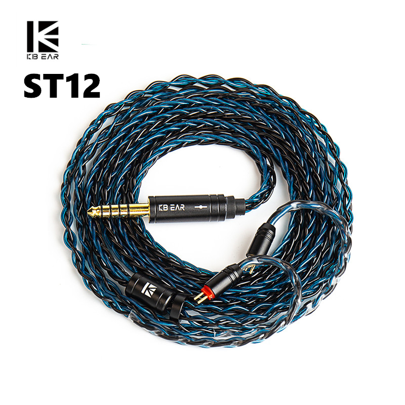 Kbear ST12 8 Core 4N OFC Silver-Plated หูฟังอัพเกรดสาย MMCX/0.78 มม.2Pin สําหรับ Lark KS1 KZ QKZ