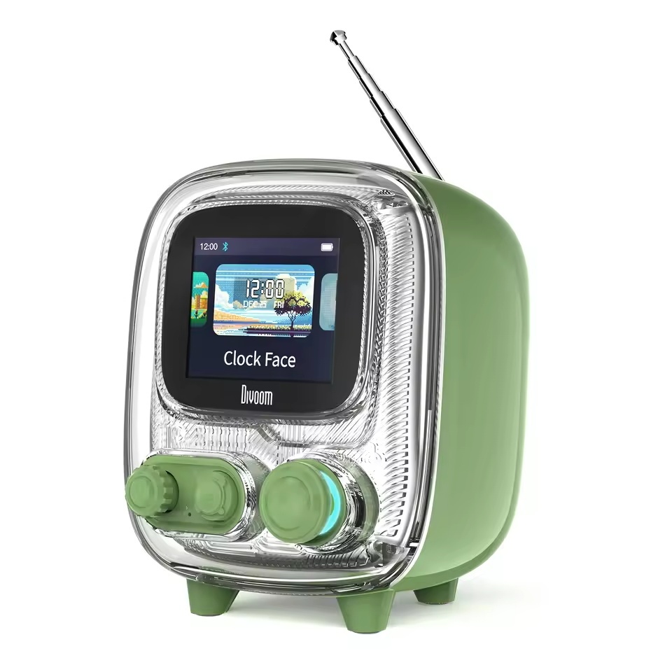 Divoom Tiivoo-2 ลําโพงบลูทูธแบบพกพาพร้อมวิทยุ FM,Pixel Art Retro Mini ลําโพงไร้สายน่ารักขนาดเล็ก,ตกแต่งวินเทจ