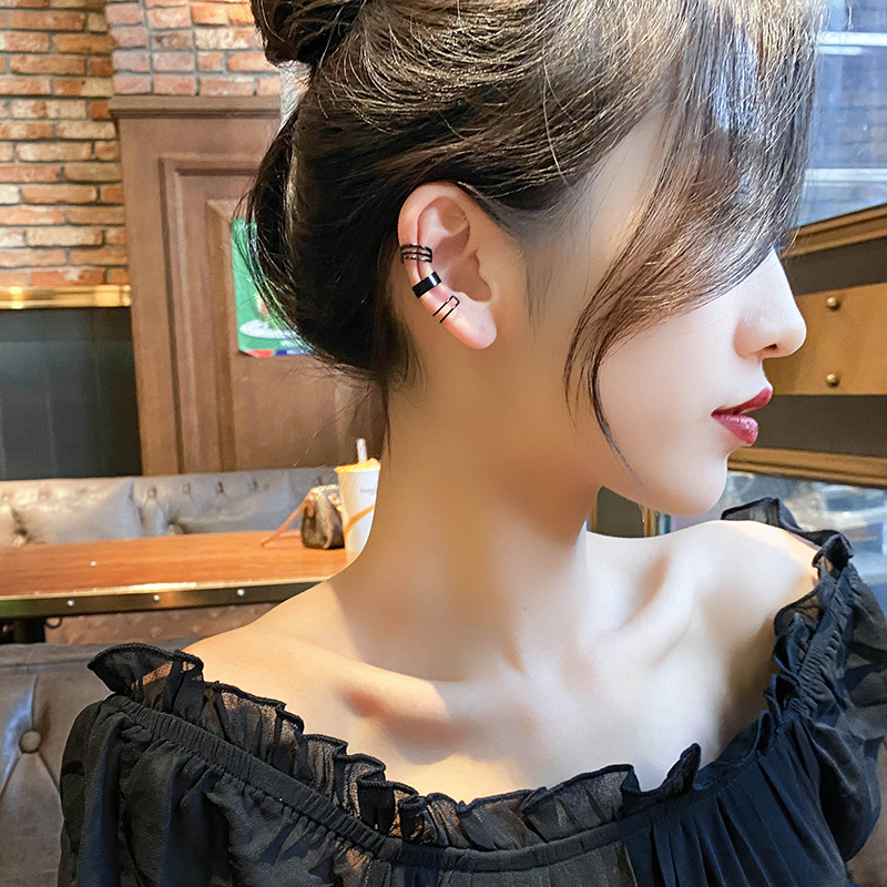 ญี่ปุ่นเกาหลีอารมณ์ออกแบบเฉพาะสไตล์แฟชั่น Hip-Hop แหวนหูกระดูกคลิปไม่มีหู Pierced Niche Design Minimalist Unisex ทั้งหมด @-