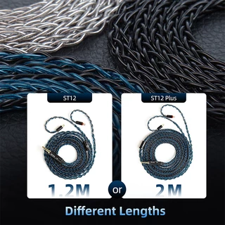 Kbear ST12 Plus 2m 8 Core Silver-Plated อัพเกรดสาย IEM 3.5/4.4 มม.2PIN/QDC/MMCX หูฟังสําหรับ KZ Gaming ชุดหูฟัง