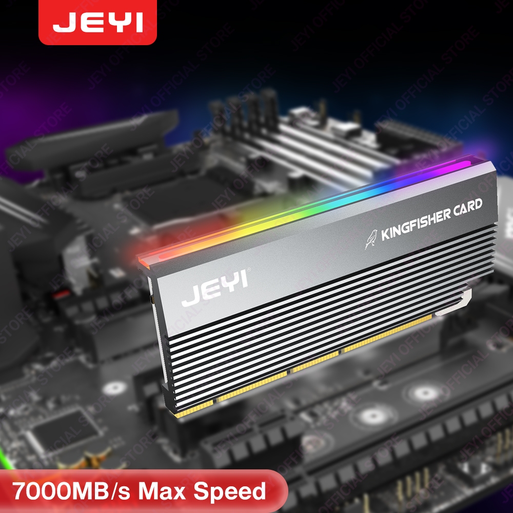 Jeyi อะแดปเตอร์การ์ดฮีทซิงค์ RGB PCIe 4.0 NVMe PCIe เป็น NVMe M.2 SSD พร้อมฮีทซิงค์อลูมิเนียม สําหรั