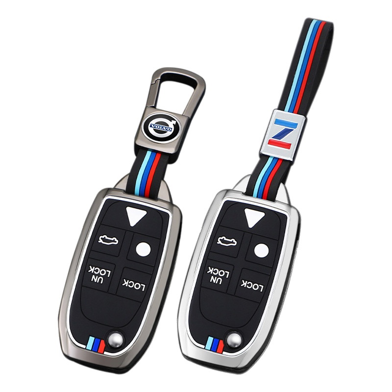 [ของขวัญหรูหรา] Volvo Flip Folding Remote Key Case Cover พวงกุญแจสําหรับ VOLVO S60 S80 V70 XC70 XC90