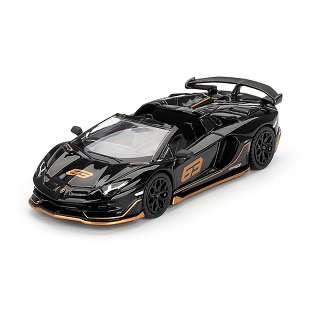 Mini GT MGT00803-L 803 1/64 Lamborghini Aventador SVJ 63 Roadster Nero Aldebaran LHD Diecast Scale ร