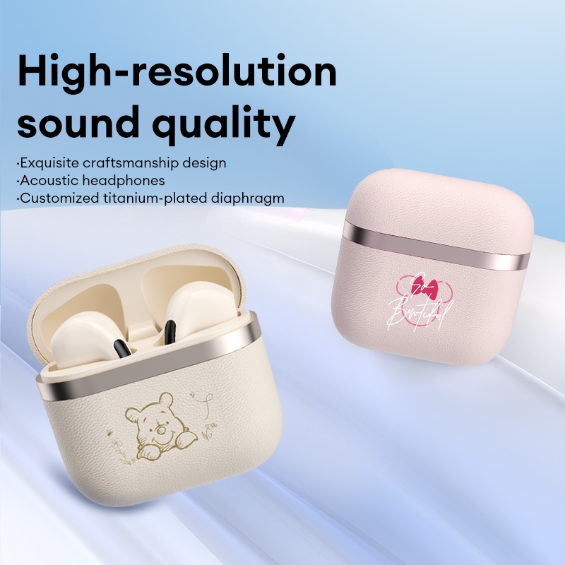 Disney QS-T47 หูฟังบลูทูธหูฟังไร้สายสมาร์ท Touch Gaming Music พร้อมไมโครโฟนบลูทูธ 5.4