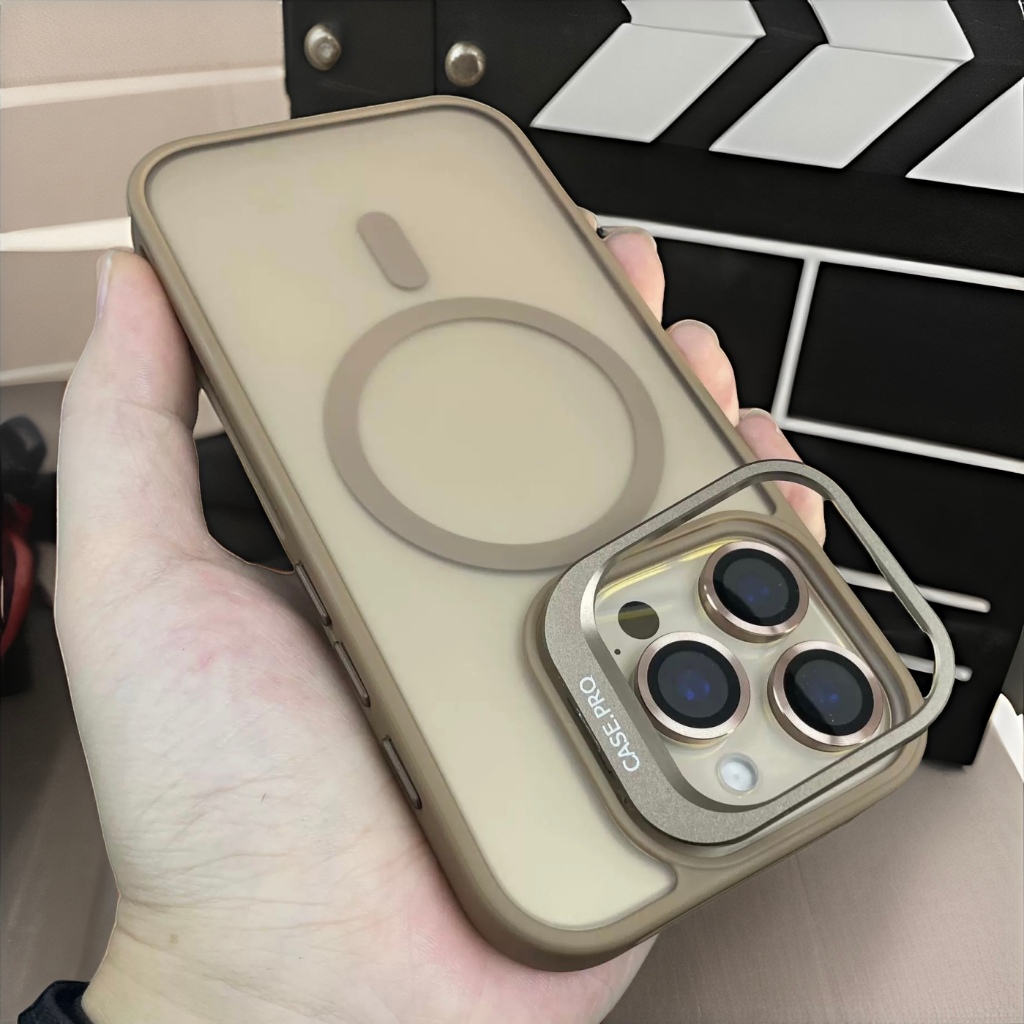 【ระบายความร้อน/วงเล็บโลหะ/เคสแข็งอะคริลิคใส/เลนส์ฟรีฟิล์ม//Desert】เคส เข้ากันได้กับ iPhone 11 12 13 14 15 16 pro max case