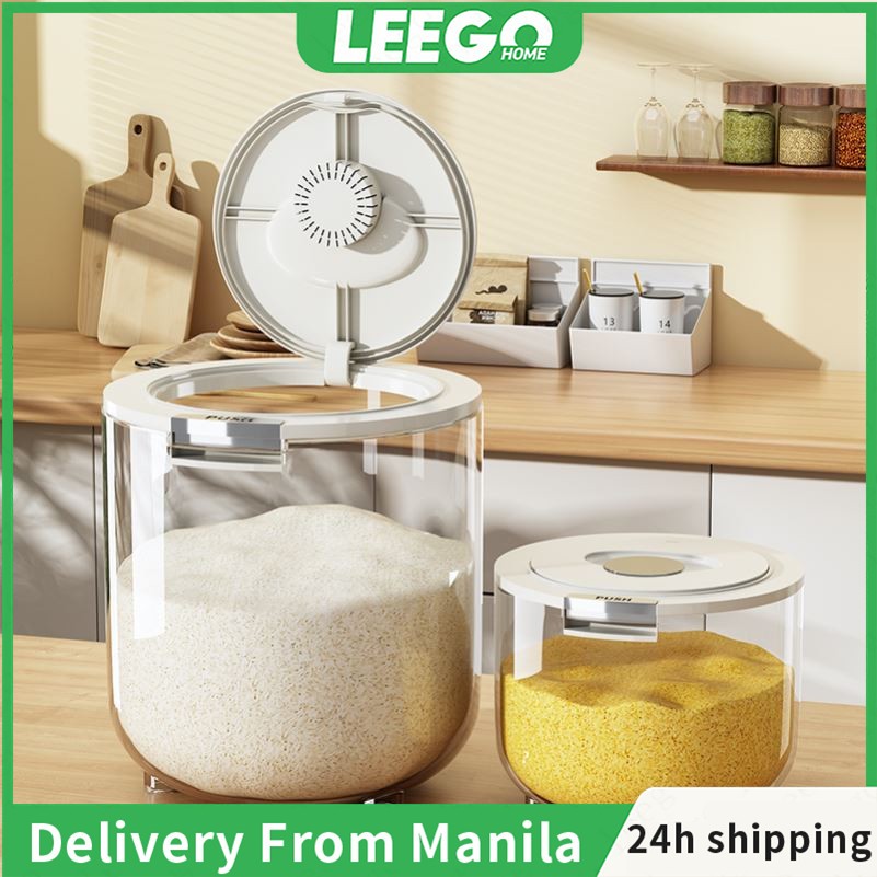 LEEGO ถังใส่ข้าวสาร 10kg/20kg/30kg ถังเก็บข้าวสาร กล่องเก็บอาหารแห้ง ป้องกันแมลง ป้องกันความชื้น