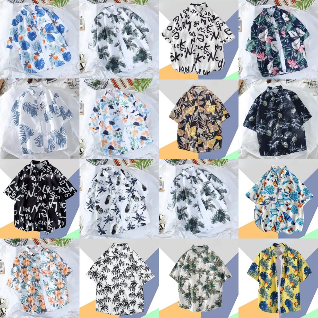 ⚡️NEW⚡️เสื้อฮาวาย เสื้อเที่ยวทะเล hawaii แขนสั้น ลายดอกไม้ หลายสไตล์ เสื้อลายใหม่ล่าสุด เหมาะสำหรับผู้ชายและผู้หญิงทุกคน