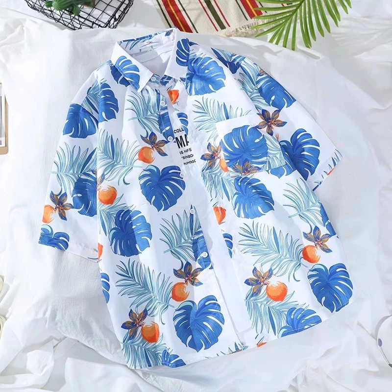 เสื้อฮาวาย แขนสั้น ลายดอกไม้ สไตล์ Hawaii ใส่เที่ยวทะเล ชาย-หญิง thumbnail 8