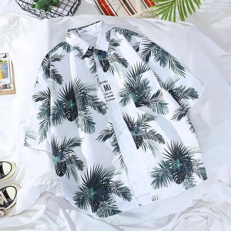 เสื้อฮาวาย แขนสั้น ลายดอกไม้ สไตล์ Hawaii ใส่เที่ยวทะเล ชาย-หญิง thumbnail 10