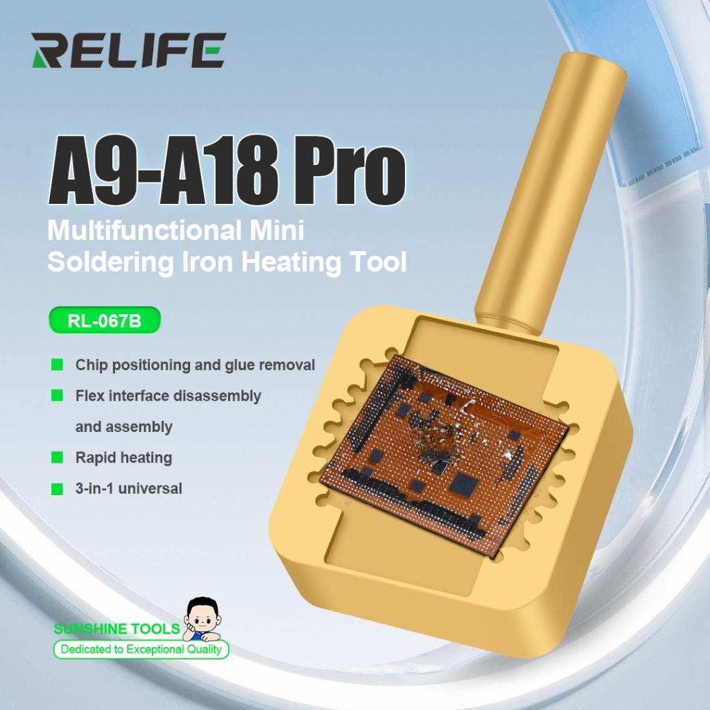 Relife RL-067B 3in1 มัลติฟังก์ชั่โต๊ะรีดผ้าขนาดเล็กสําหรับ 936/T12/210 โทรศัพท์ A9-A18 Pro Nano Rapid สถานีเชื่อมความร้อน