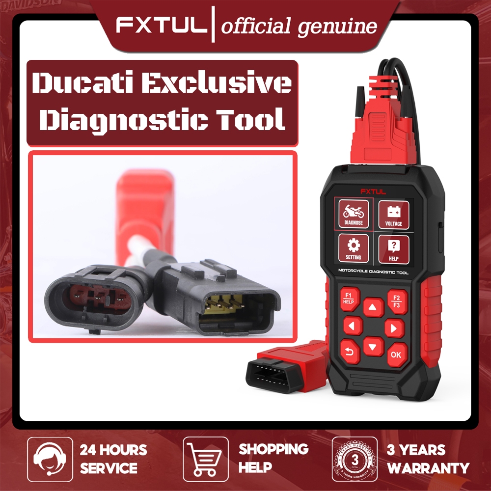 【ดูคาติพิเศษ】Fxtul M4 เครื่องสแกนมอเตอร์ไซค์ Ducati เครื่องมือวิเคราะห์ระบบ FI OBD2 สำหรับมอเตอร์ไซค