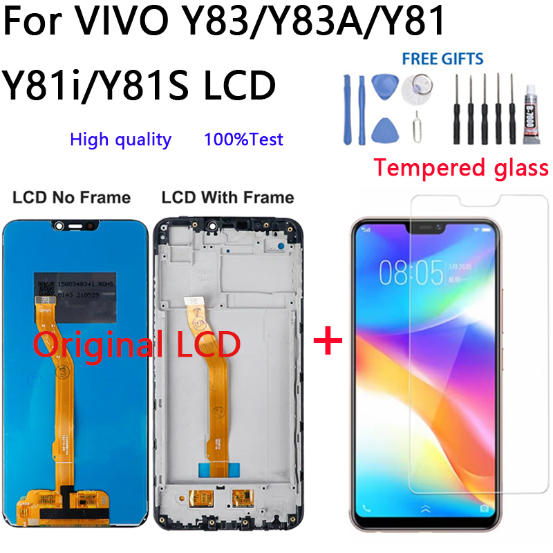 6.22 Original สําหรับ VIVO Y83/Y83A/Y81 Y81i/Y81S จอแสดงผล LCD หน้าจอสัมผัสพร้อมกรอบ Digitizer Assem