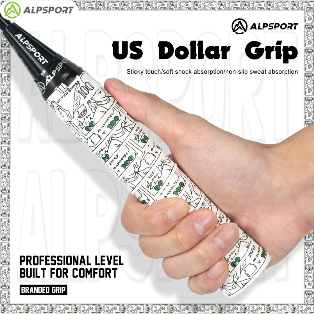 Alp USD กาวมือนม PRO Pickleball Racket Grip Tape ไม้แบดมินตัน Anti-slip เทปดูดซับเหงื่อกลางแจ้งการฝึกอบรมอุปกรณ์ตกปลา