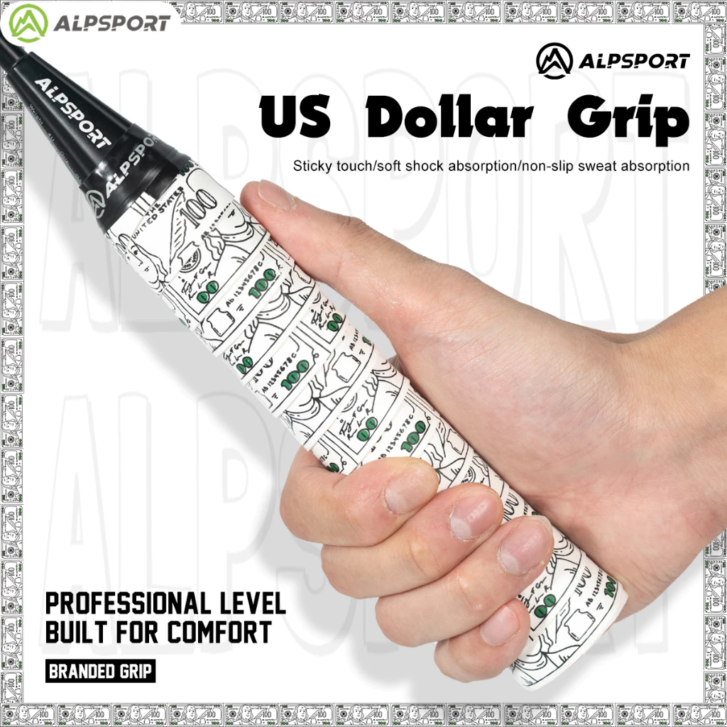 Alp USD กาวมือนม PRO Pickleball Racket Grip Tape ไม้แบดมินตัน Anti-slip เทปดูดซับเหงื่อกลางแจ้งการฝึกอบรมอุปกรณ์ตกปลา