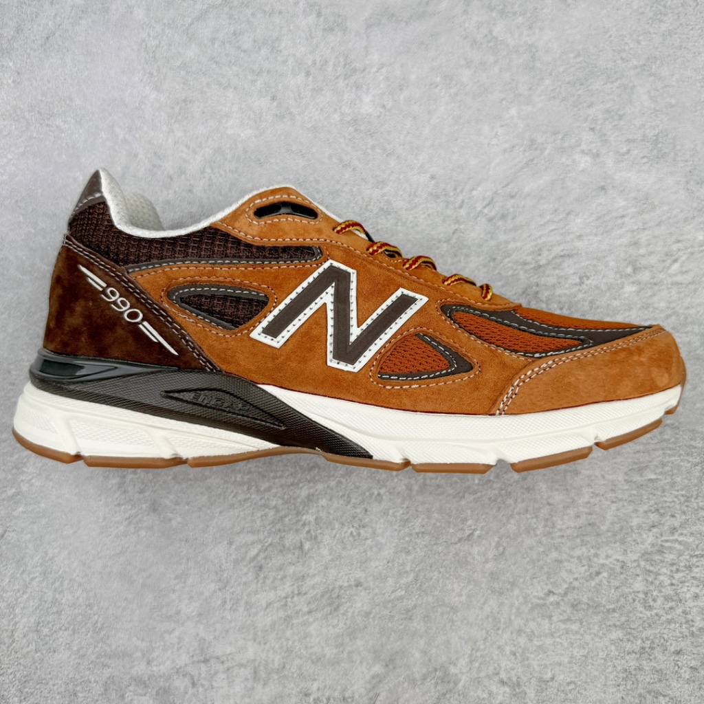 New Balance NB 990 V4 made in the USA รองเท้าวิ่งอเนกประสงค์ สีน้ําตาล U990