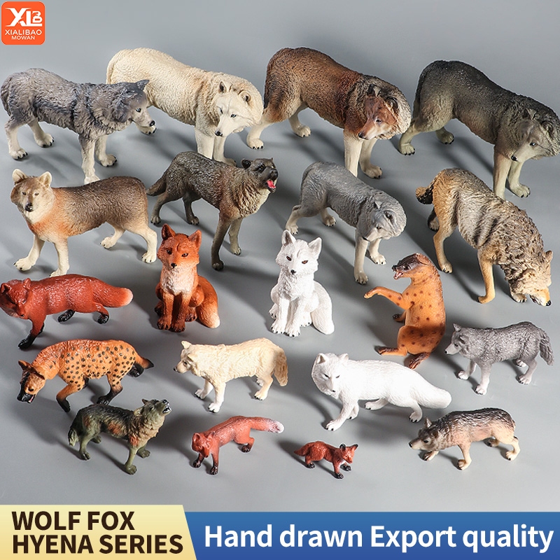 หมาป่าของเล่นตัวเลข,ที่สมจริงสัตว์ป่าหมาป่ารุ่นfigurinesพลาสติกป่าสัตว์ของเล่นfigurinesสําหรับเด็กชายหญิง