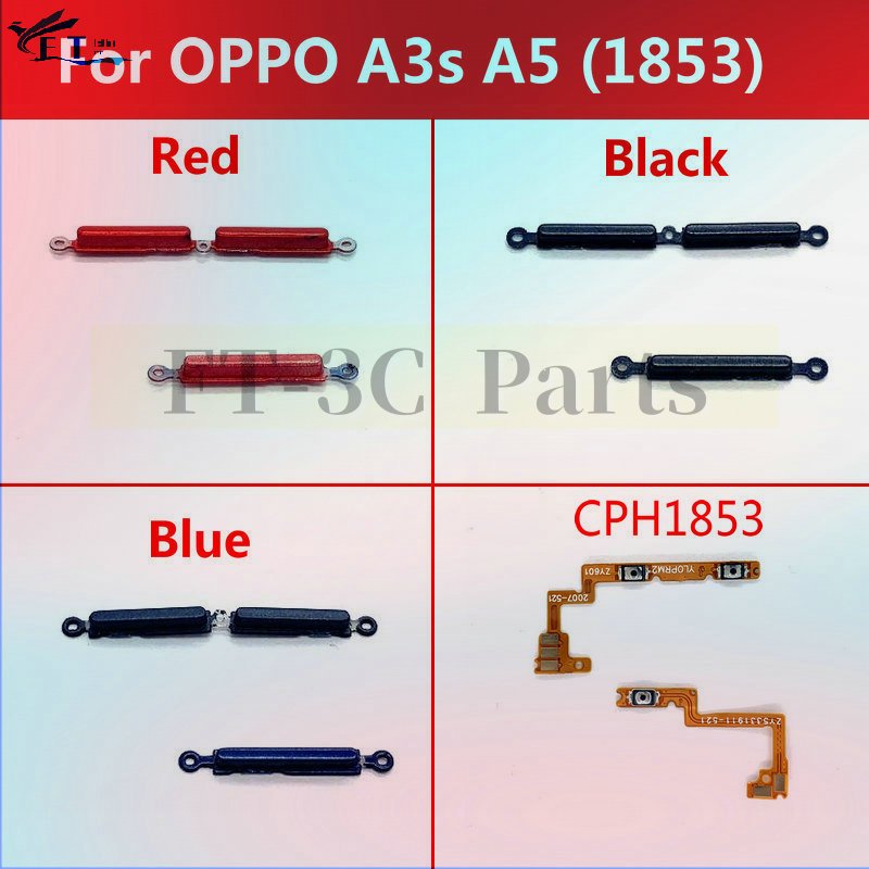 สําหรับ OPPO A3s A5 1853 / Realme C1 / Realme 2 เปิด/ปิดปุ่มสวิทช์ด้านข้าง Volume Up Down ปุ่ม Flex Cable อะไหล่