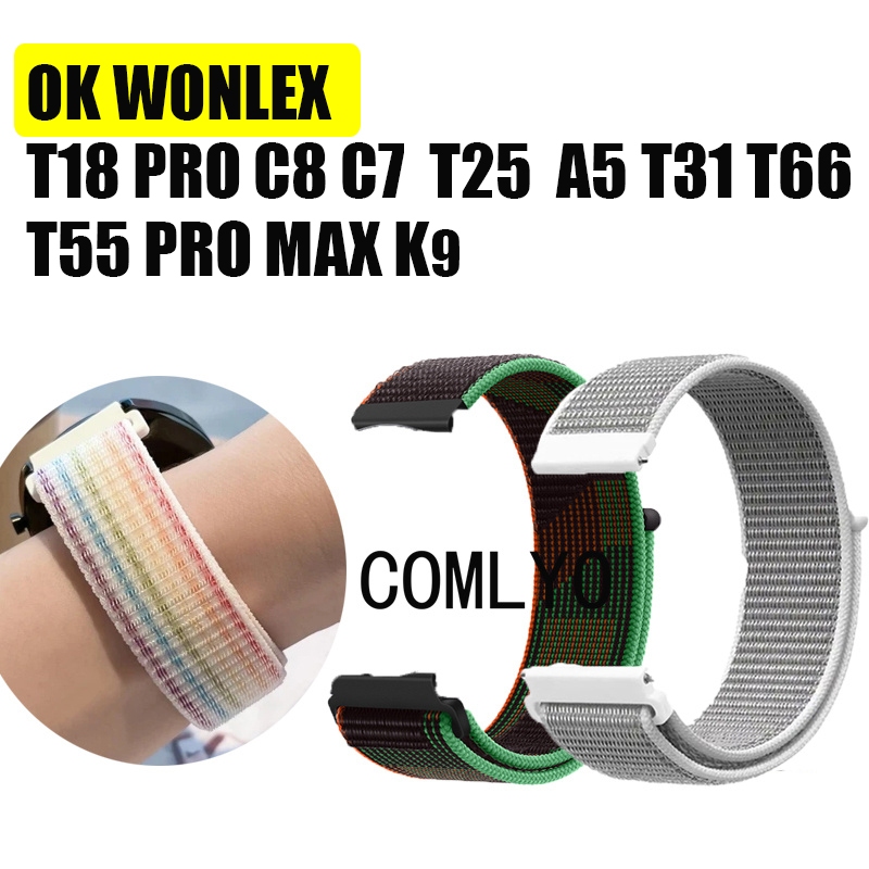 สําหรับ OK นาฬิกา WONLEX T18 PRO T31 C7 C8 A5 T25 T66 T55 PRO MAX K9 สมาร์ทนาฬิกาเด็กเด็กไนลอนห่วงกีฬานุ่ม