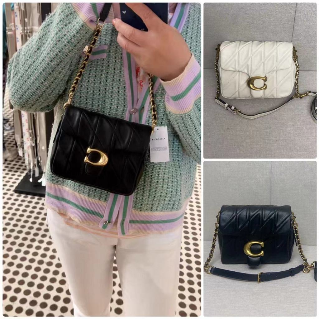 ของแท้ 100% COACH หญิงกระเป๋าสไตล์ใหม่ Creative Tabby20 Retro สุภาพสตรีไหล่ Messenger กระเป๋าโซ่ CW6