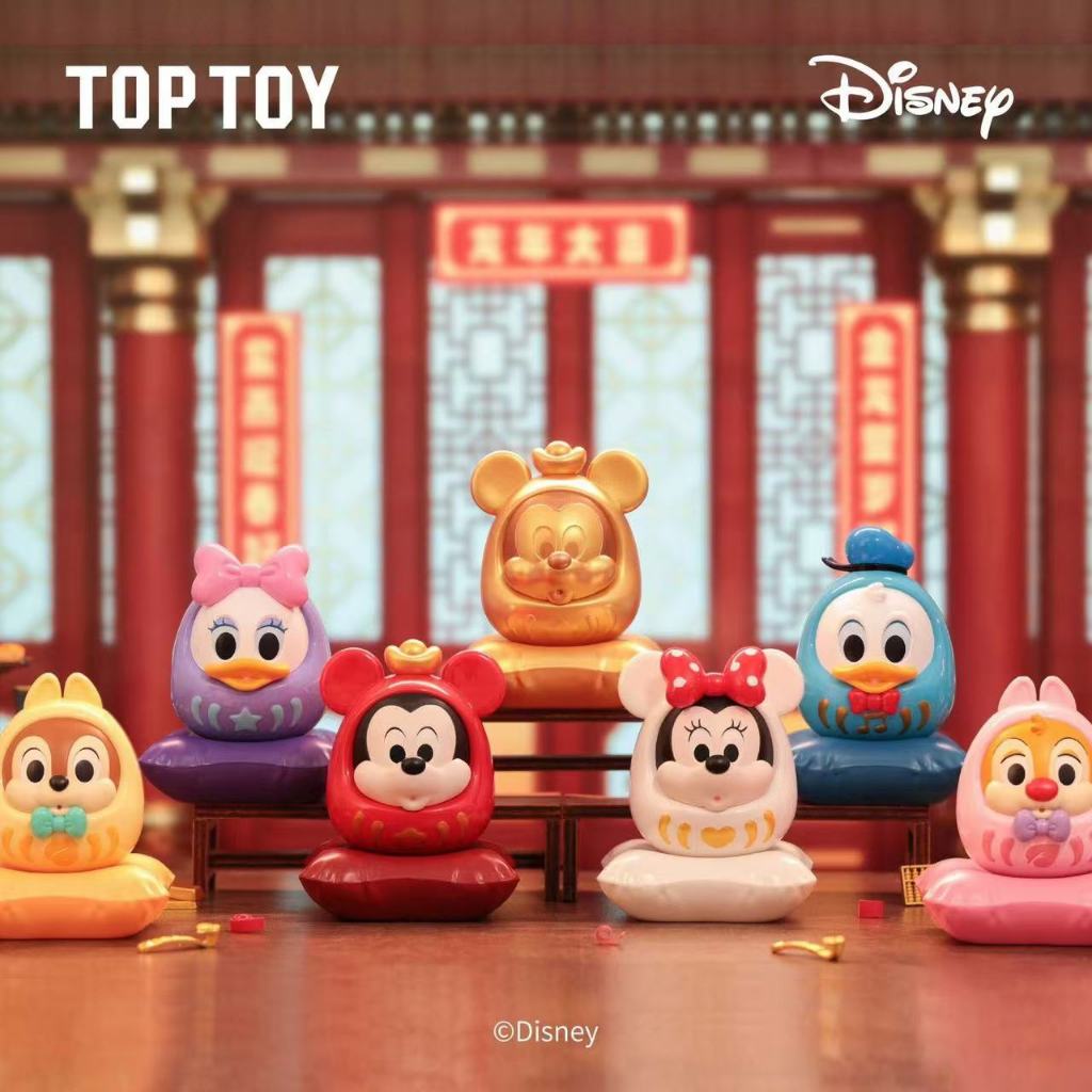 Disney Theme Pop Mart TOPTOY ของแท้ Disney Mickey Family Dharma Series Mystery Box อินเทรนด์เล่นรูปโดนัลด์ดั๊กเครื่องประดับของขวัญ