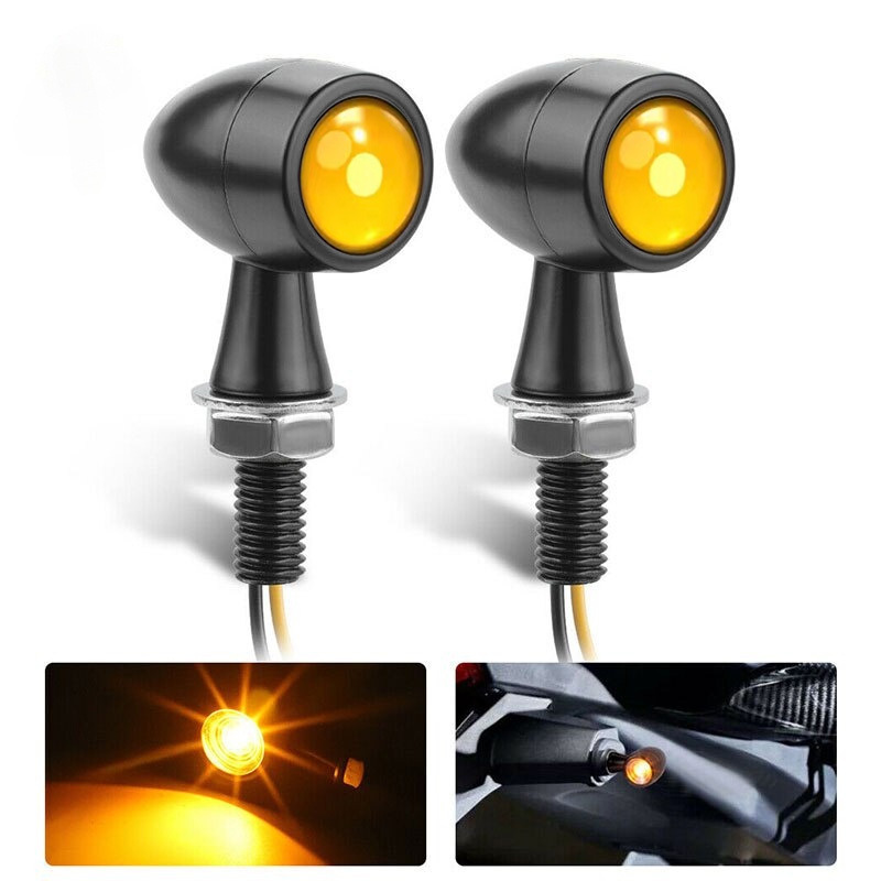 ไฟเลี้ยว LED สีเหลืองอําพัน อุปกรณ์เสริม สําหรับรถจักรยานยนต์ 1-2 ชิ้น