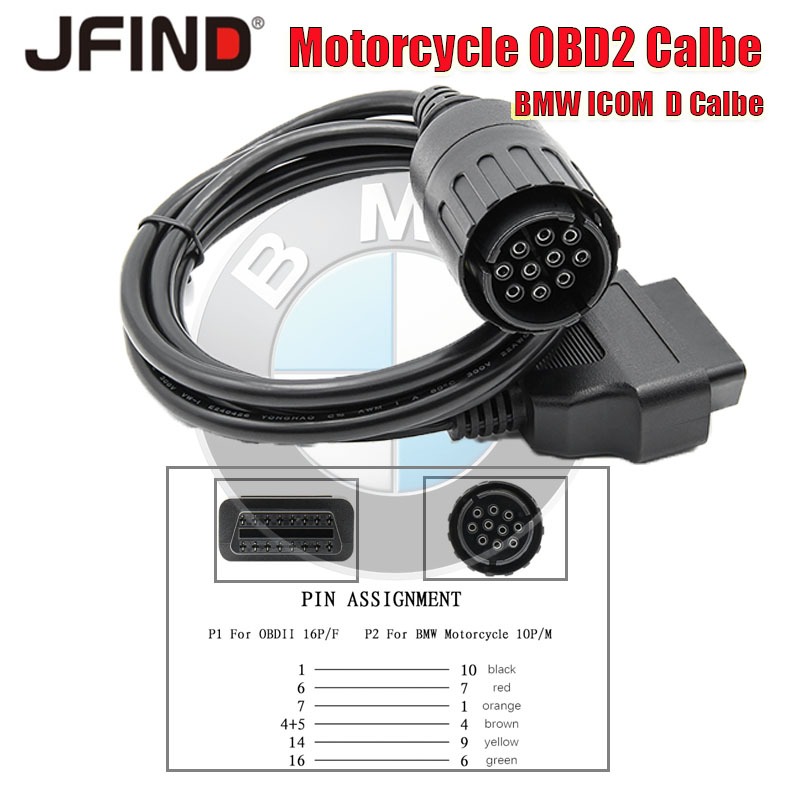 สายเคเบิลวิเคราะห์ ICOM D ICOM-D OBD สําหรับรถจักรยานยนต์ BMW ICOM