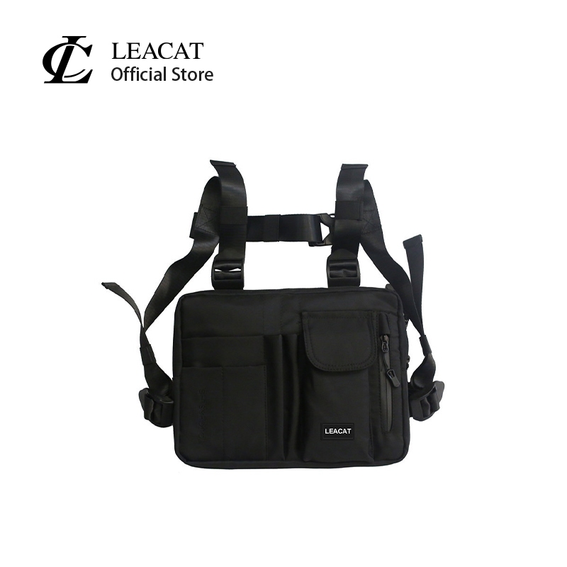 Leacat กระเป๋าคาดอก ปรับได้ สไตล์ฮิปฮอป สตรีท แฟชั่นสําหรับผู้ชาย