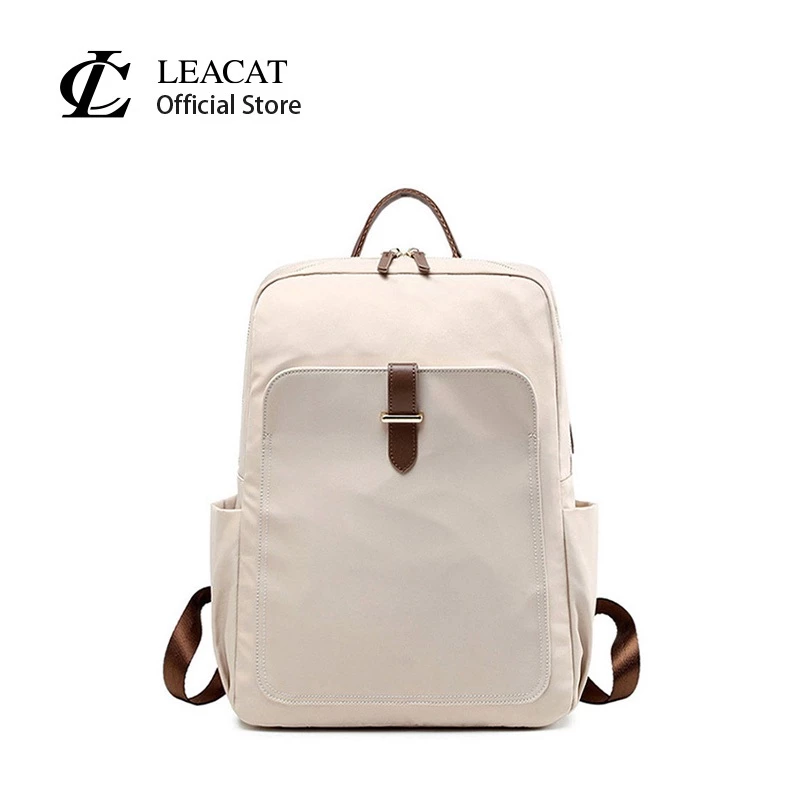 Leacat กระเป๋าเป้สะพายหลัง กระเป๋าใส่แล็ปท็อป กันน้ํา กันกระแทก เรียบง่าย สําหรับผู้หญิง (14 นิ้ว -16 นิ้ว)