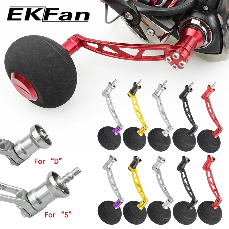 Ekfan รอกตกปลา DIY รอกตกปลาแบบหมุนสําหรับ Daiwa Shimano ความยาว 83 มม. ที่จับหมุนอลูมิเนียมอัลลอยด์ 50 มม. ลูกบิด EVA