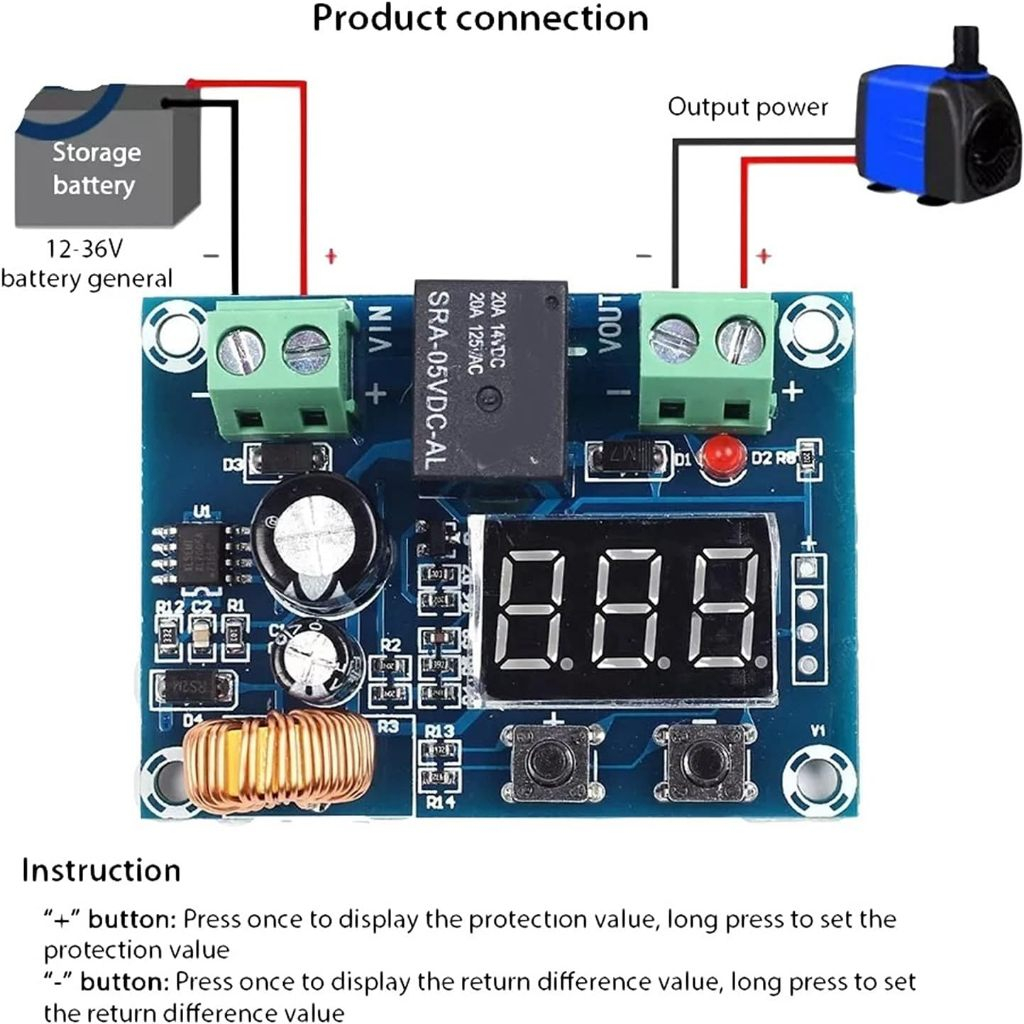 Xh-m609 โมดูลป้องกันแบตเตอรี่ตัดวงจรเพื่อป้องกันแบตเตอรี่ Hcw-m635 ระยะแรงดันไฟฟ้า DC 12-36V อุปทานท