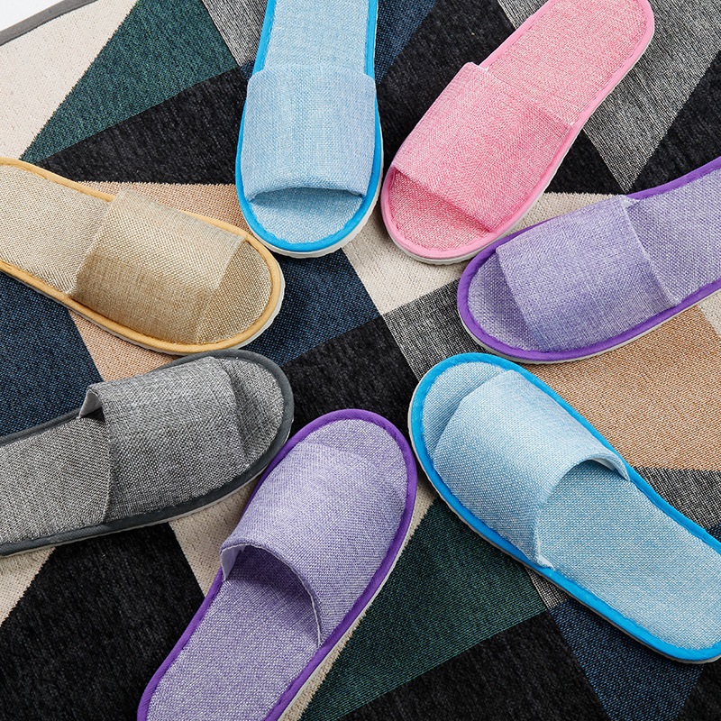 ลื่นเกสต์รองเท้าแตะผ้าฝ้ายผ้าลินิน Loafer รองเท้า Unisex Flip Flop รองเท้าแตะโรงแรมรองเท้าแตะบ้าน Four Seasons Solid รองเท้าแต่งงาน