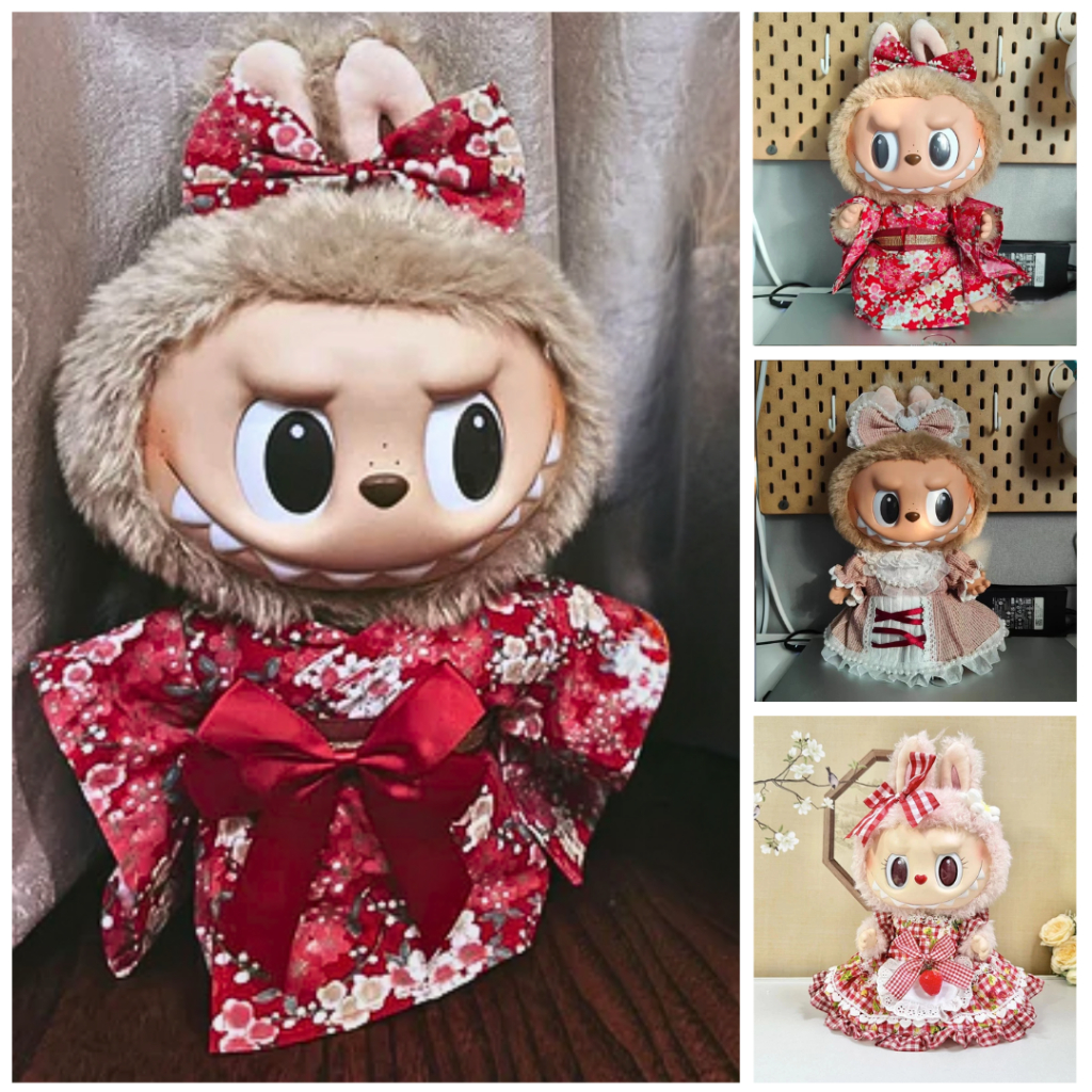 ส่วนลดสินค้าใหม่ labubu ตัวใหญ่ ชุด labubu 38 cm ชุดเซ็ท labubu clothes ชุด labubu time to chill