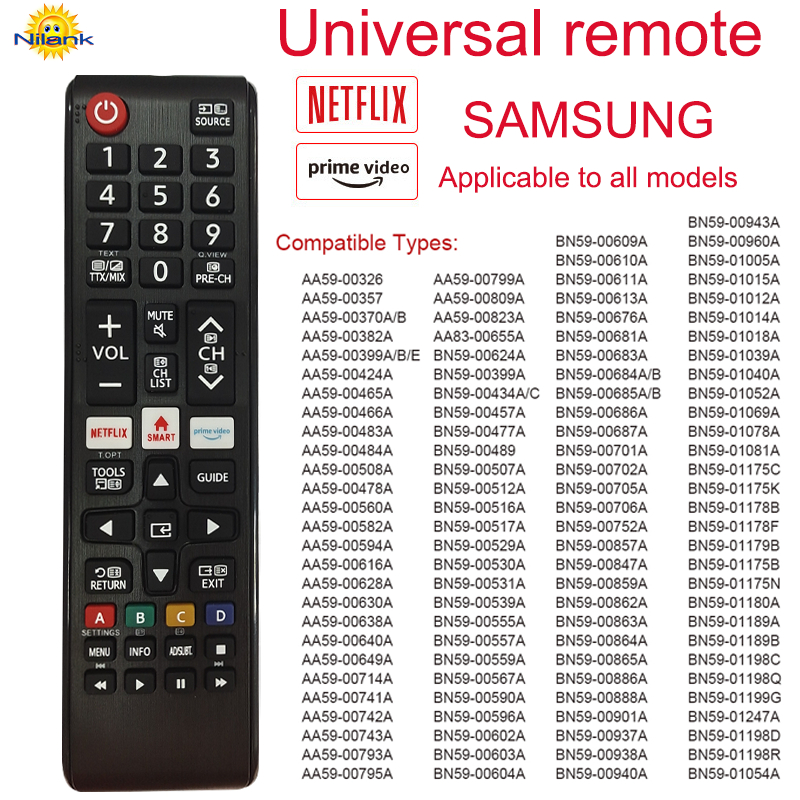 รีโมทสากล รีโมททีวี remote SAMSUNG Smart TV รีโมท 2K 4K 8K UHD QLED OLED TV ไม่จำเป็นต้องตั้งค่า และสามารถใช้งานได้โดยตรง