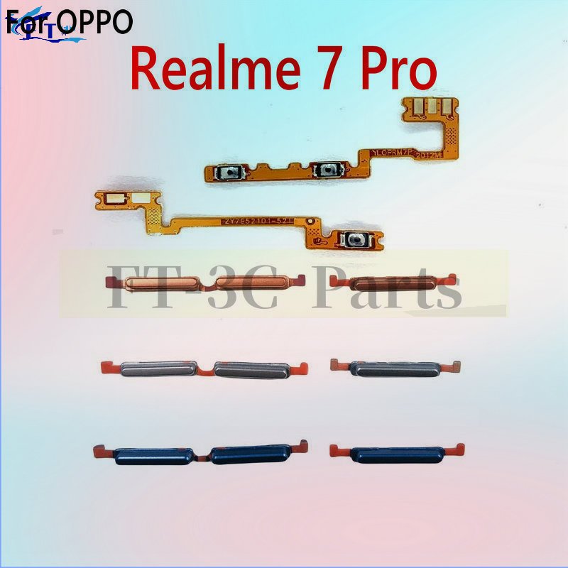สําหรับ OPPO Realme 7 Pro RMX2170 เปิด/ปิดปุ่มสวิทช์ด้านข้าง Volume Up Down ปุ่ม Flex Cable อะไหล่