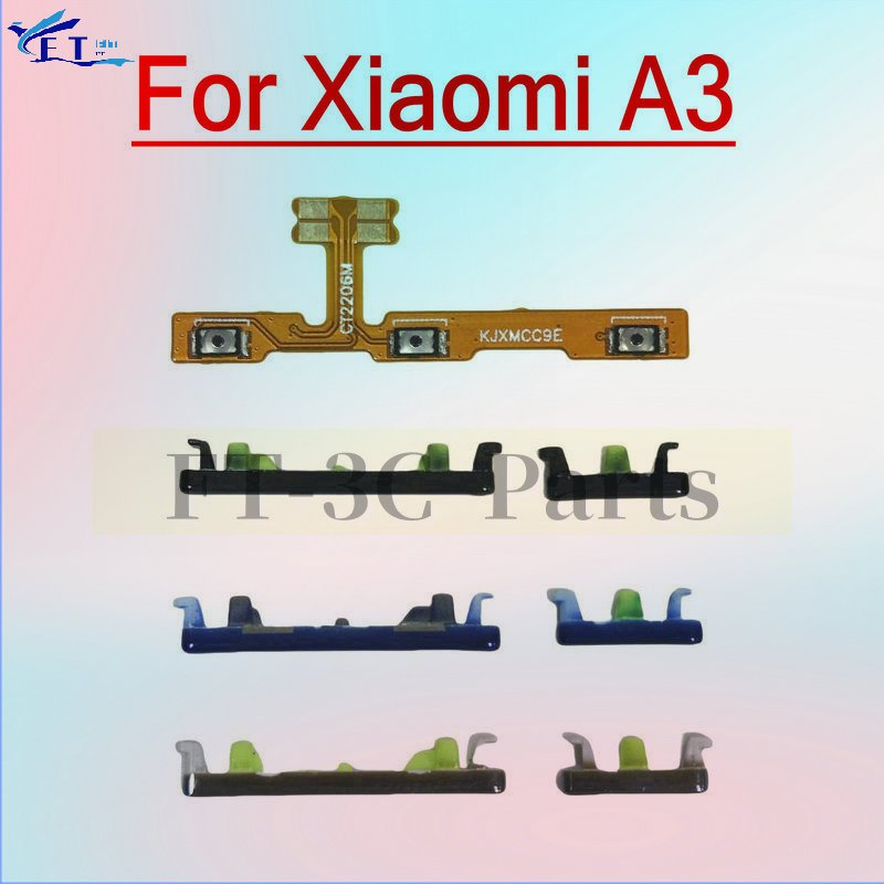 สําหรับ Xiaomi Mi A3 CC9E โทรศัพท์ Mobiel ปุ่มปรับระดับเสียง SIde เปิด/ปิด Buttton Key Flex