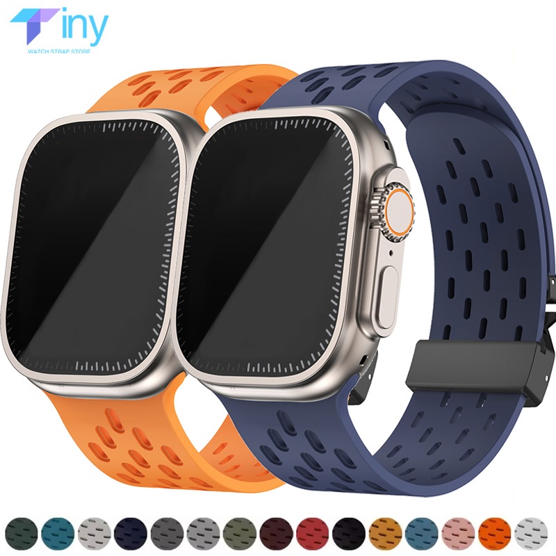 Breathe สายซิลิโคนสําหรับ Apple Watch Ultra 2 49 มม.46 มม.44 มม.45 มม.42 มม.Series 10 9 8 7 6 5 4 SE