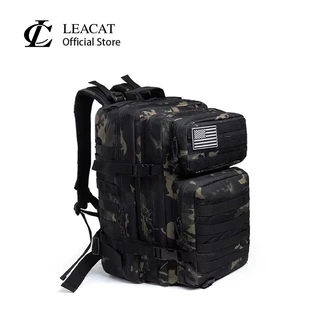 Leacat กระเป๋าเป้สะพายหลัง กันน้ํา ลายพราง 50 ลิตร สําหรับผู้ชาย ล่าสัตว์ เดินป่า กลางแจ้ง